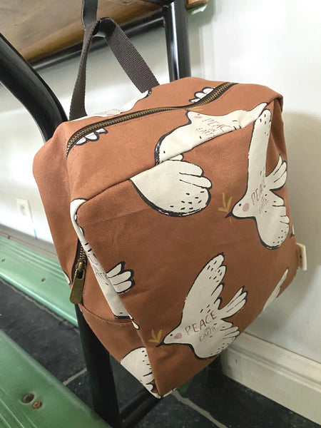 Cotton canvas Backpack bird