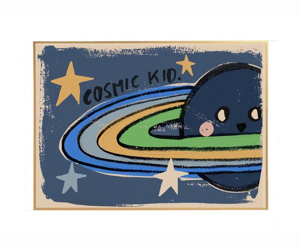 "Cosmic kid" children wall poster - studioloco