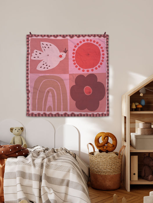 Studioloco Organic Cotton Baby Playmat-wallhanging Sunset Edition