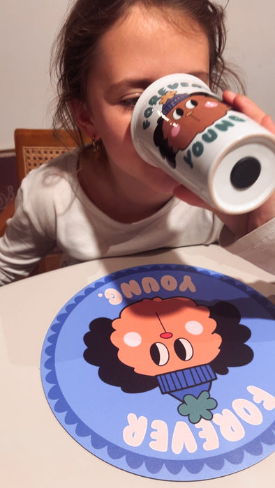 Forever young vinyl placemat-blue - studioloco