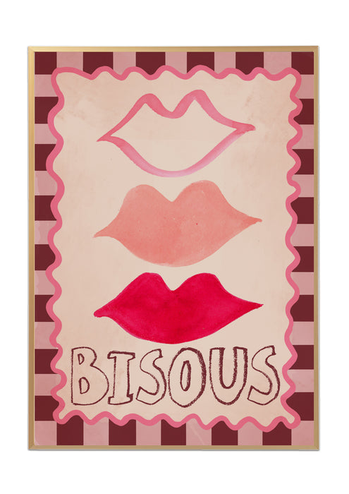 Poster 50x70cm lips-Bisous
