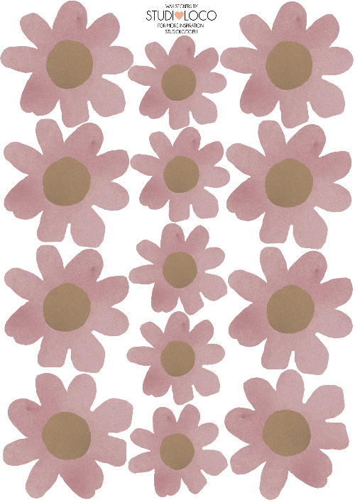 4 SHEETS OF WALLSTICKERS DAISIES - studioloco