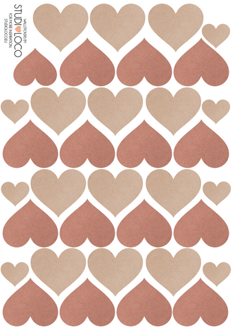 4 SHEETS OF WALLSTICKERS HEARTS