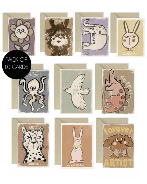 Pack of 10 cards+envelope - studioloco