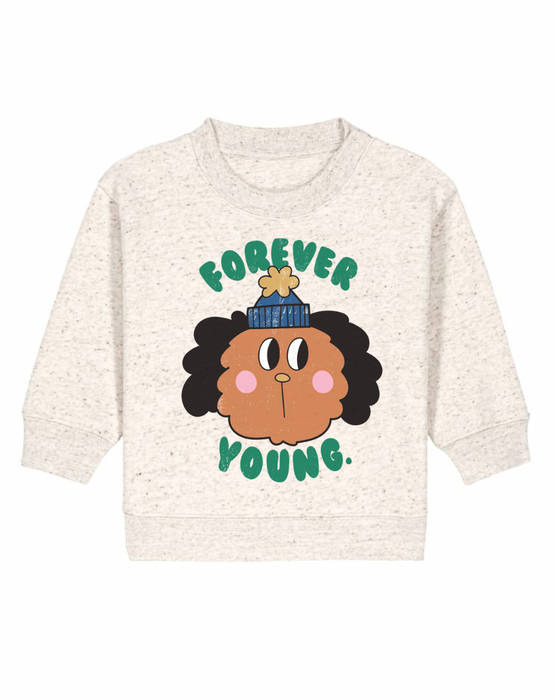 Studio Loco “FOREVER YOUNG” Kids Sweatshirt-BEIGE MELANGE