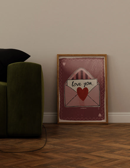 Poster 50x70cm envelop-loveyou