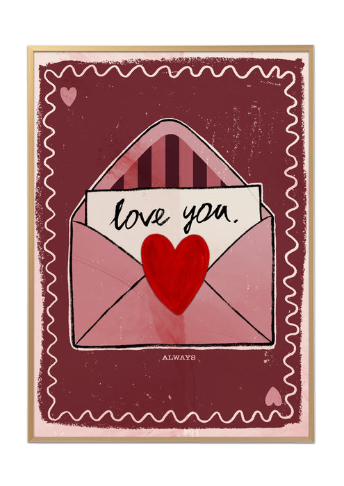 Poster 50x70cm envelop-loveyou