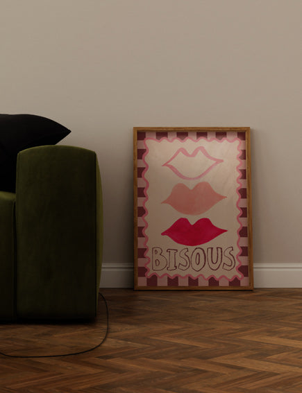 Poster 50x70cm lips-Bisous