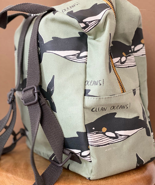 Cotton canvas Backpack whale