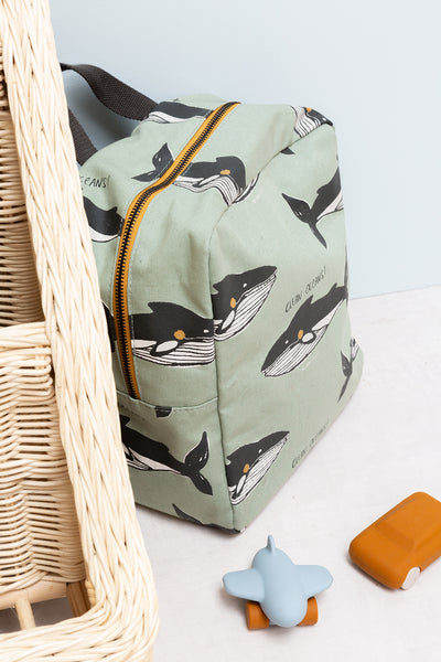 Cotton canvas Backpack whale