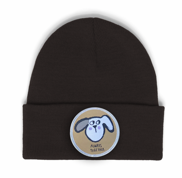Dog patch beanie