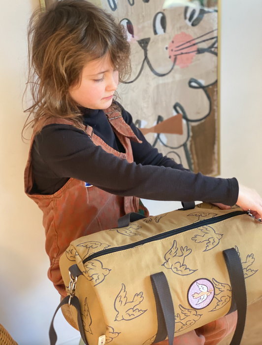 Canvas dufflebag bird - studioloco