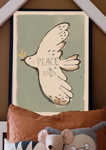 Peace bird wallposter 50x70cm - studioloco
