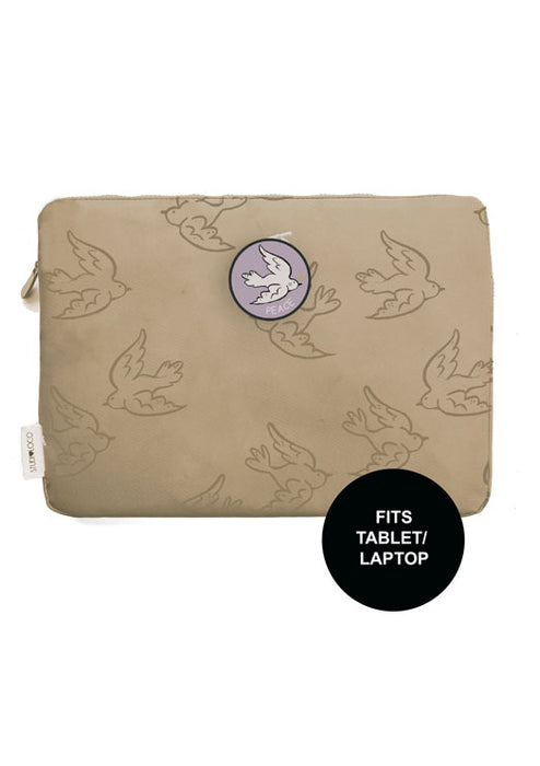 Ipad sleeve bird/mustard - studioloco