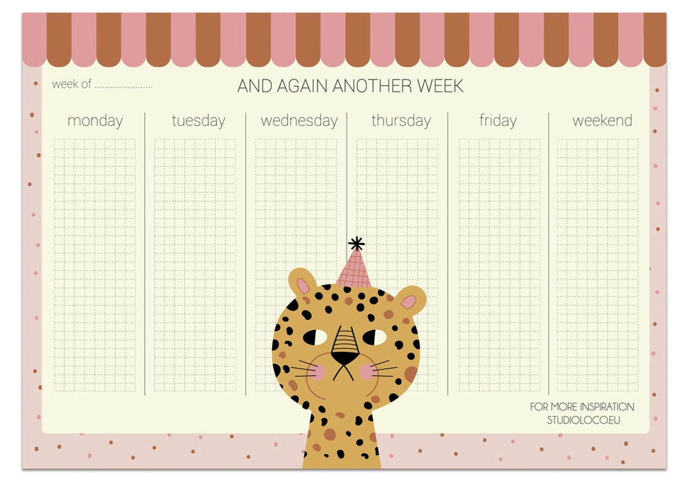 COOL CAT A4WEEKPLANNER 50SHEETS - studioloco